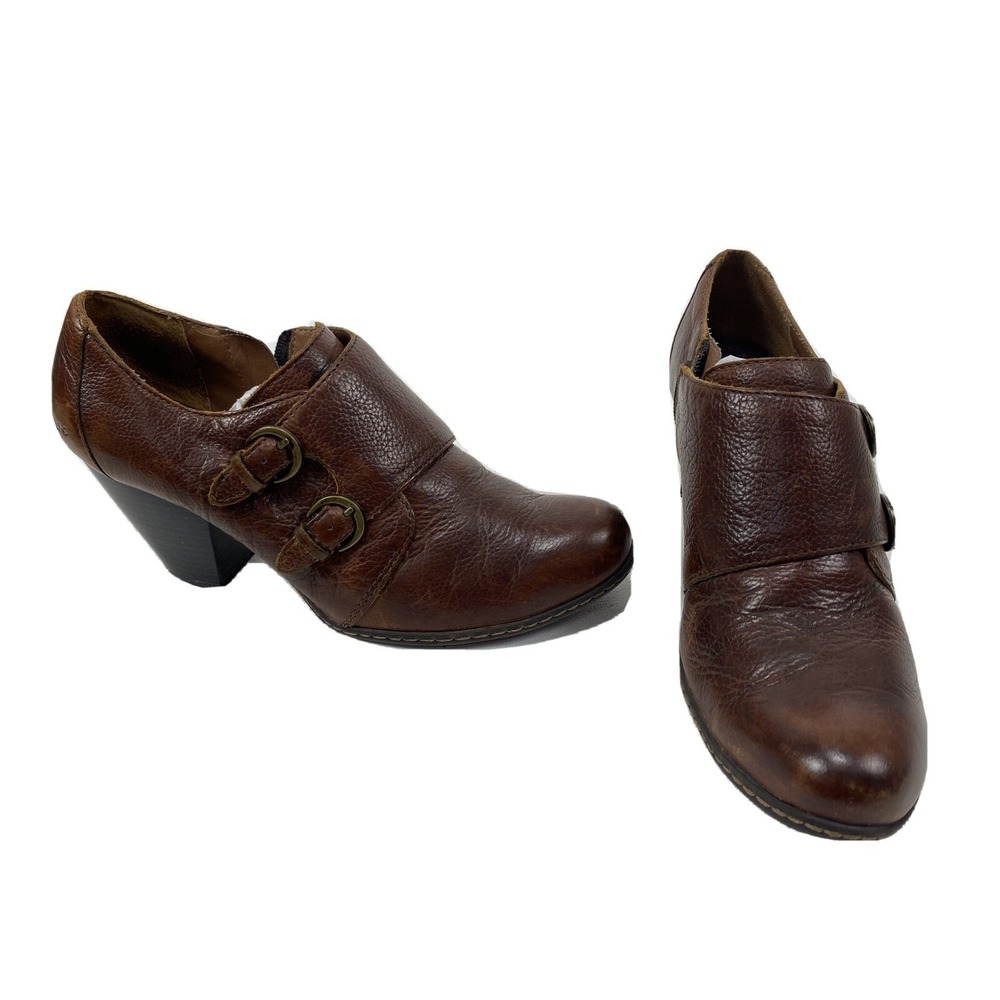 Born Concept BOC Cathleen Ankle Boots Womens size 9.5‎ Leather Booties Heels